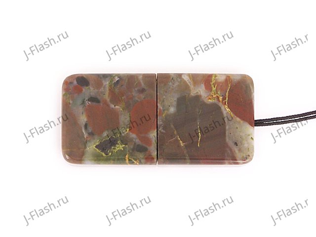 Закрытая USB флешка из камня яшма: вид снизу