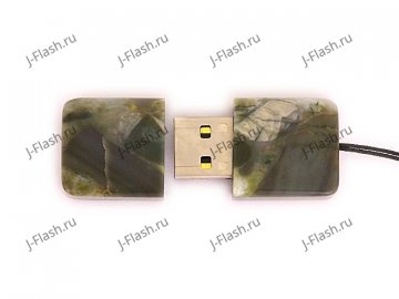 Открытая USB флешка из камня яшма: вид сверху