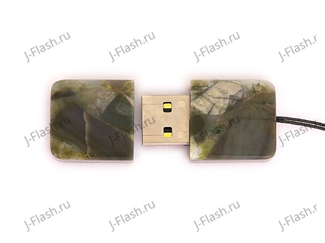 Открытая USB флешка из камня яшма: вид сверху