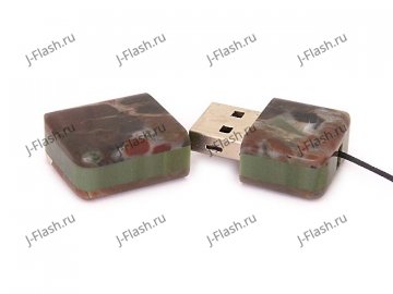 Открытая USB флешка из камня яшма