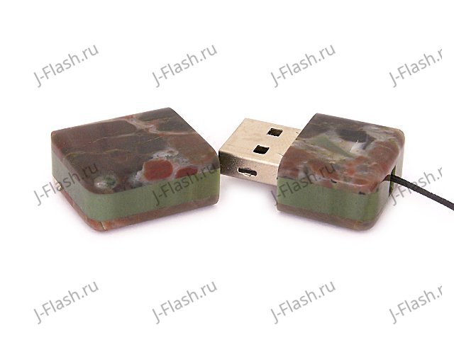 Открытая USB флешка из камня яшма