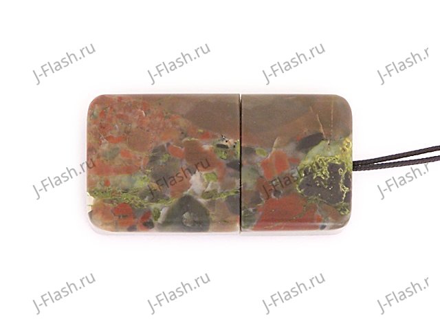Закрытая USB флешка из камня яшма: вид снизу