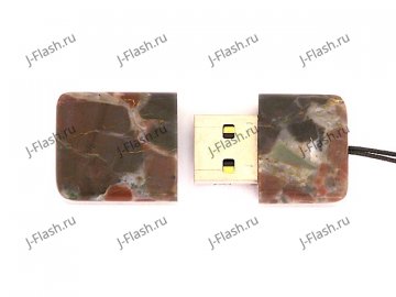 Открытая USB флешка из камня яшма: вид сверху