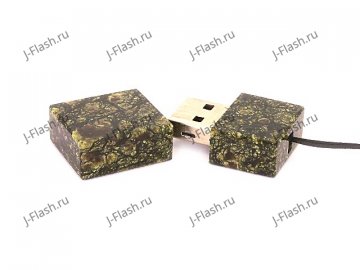 Открытая USB флешка из камня змеевик