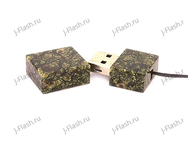Открытая USB флешка из камня змеевик