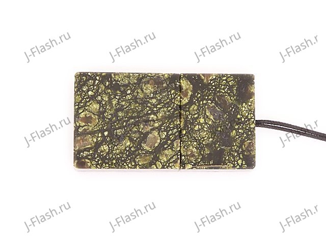 Закрытая USB флешка из камня змеевик: вид снизу