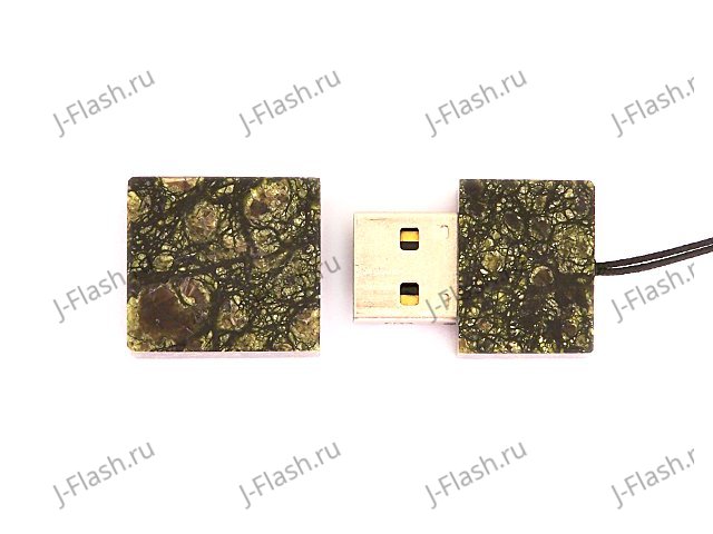 Открытая USB флешка из камня яшма: вид сверху