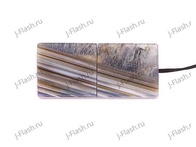 USB флешка из узорчатого агата с включениями кварца: вид сверху