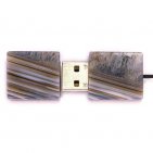 USB флешка из узорчатого агата с включениями кварца: вид сверху