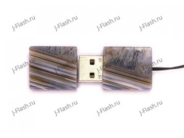 USB флешка из узорчатого агата с включениями кварца: вид сверху