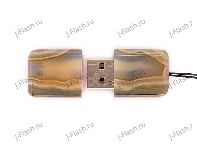 USB флешка из узорчатого агата: вид сверху