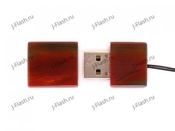 USB накопитель из узорчатого агата: вид сверху