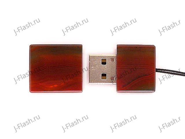 USB накопитель из узорчатого агата: вид сверху