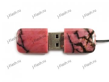 USB накопитель из родонита: вид сверху
