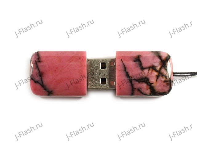 USB накопитель из родонита: вид сверху