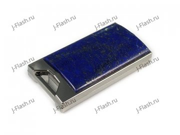 Флешка в металлическом корпусе с лазуритом: общий вид