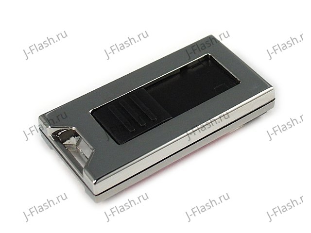 Флешка в металлическом корпусе с лазуритом: обратная сторона, фиксатор