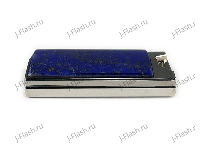 Флешка в металлическом корпусе с лазуритом: вид сбоку