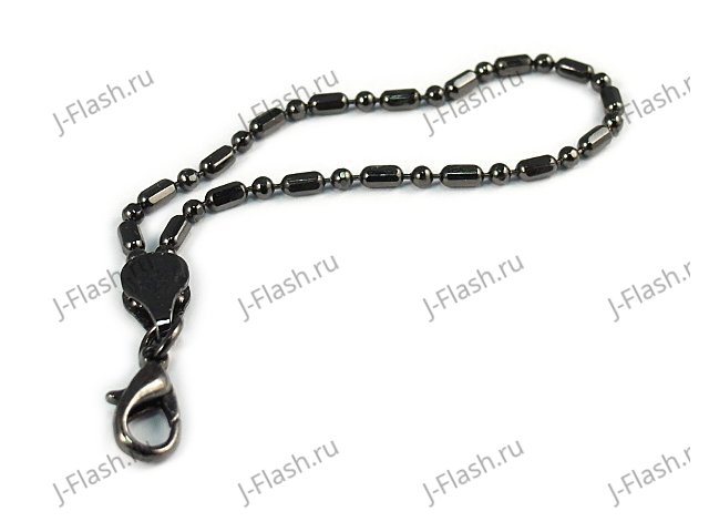 Флешка в металлическом корпусе с лазуритом: ремешок с карабином