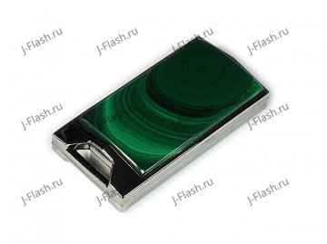 Флешка в металлическом корпусе с малахитом: общий вид