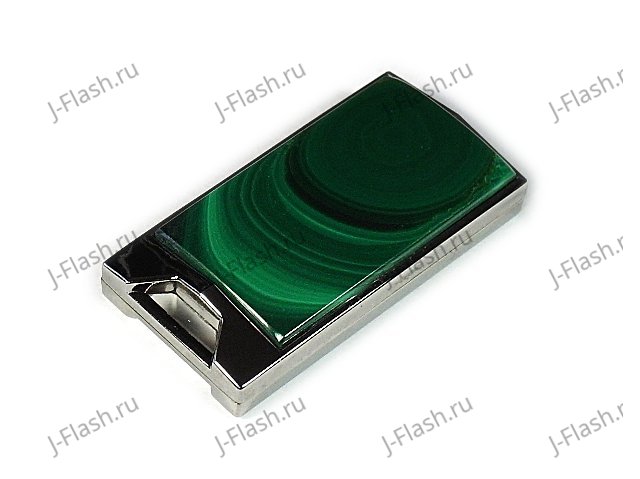 Флешка в металлическом корпусе с малахитом: общий вид