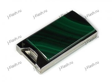 Флешка в металлическом корпусе с малахитом: общий вид