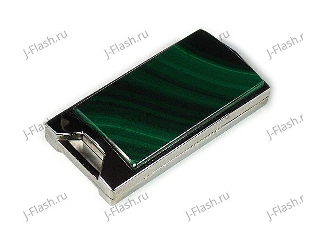 Флешка в металлическом корпусе с малахитом: общий вид