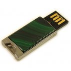 Флешка в металлическом корпусе с малахитом: USB разъем выдвинут