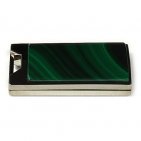 Флешка в металлическом корпусе с малахитом: вид сбоку