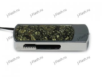 Промо-флешка в металлическом корпусе со змеевиком: вид сбоку