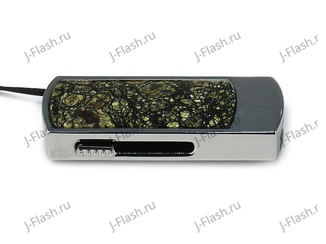 Промо-флешка в металлическом корпусе со змеевиком: вид сбоку