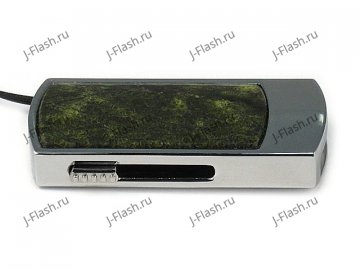 Промо-флешка в металлическом корпусе со змеевиком: вид сбоку