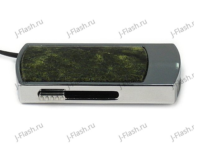 Промо-флешка в металлическом корпусе со змеевиком: вид сбоку