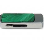 Промо-флешка в металлическом корпусе с малахитом: вид сбоку