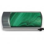 Флешка в металлическом корпусе с малахитом: вид сверху