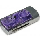 Флешка в металлическом корпусе с вставкой из чароита: надежный фиксатор