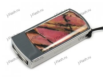 Сувенирная флешка с камнем родонит: общий вид