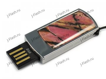 Подарочная флешка с камнем родонит: USB разъем выдвинут