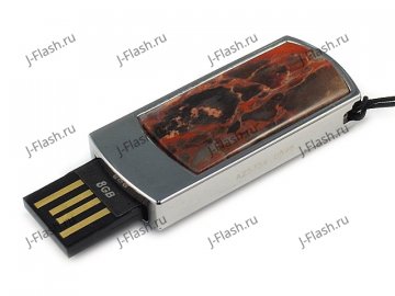 Сувенирная флешка с уральской яшмой: USB разъем выдвинут