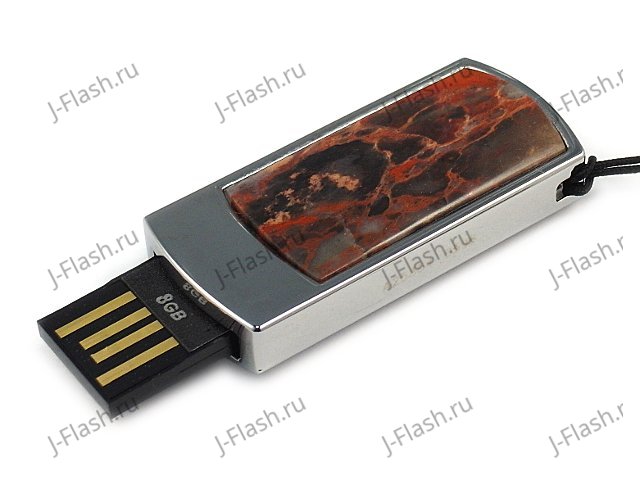 Сувенирная флешка с уральской яшмой: USB разъем выдвинут