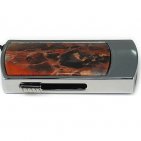 Промо-флешка в металлическом корпусе с уральской яшмой: вид сбоку