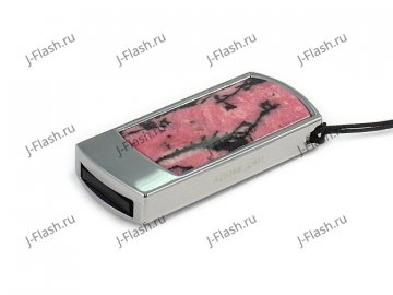 Подарочная флешка с камнем родонит: общий вид