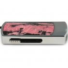 Промо-флешка в металлическом корпусе с камнем родонит: вид сбоку