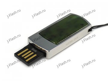 Сувенирная флешка с камнем нефрит: USB разъем выдвинут