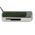 Промо-флешка в металлическом корпусе с камнем нефрит: вид сбоку