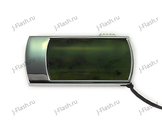 Флешка в металлическом корпусе с камнем нефрит: вид сверху