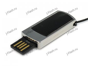Подарочная флешка с черным змеевиком: USB разъем выдвинут