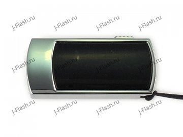 Флешка в металлическом корпусе с черным змеевиком: вид сверху