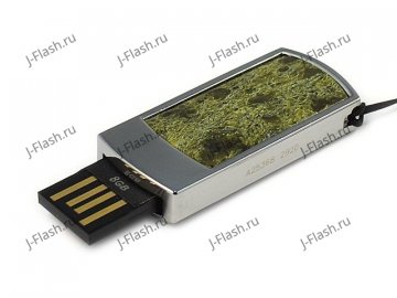Подарочная флешка с камнем змеевик: USB разъем выдвинут