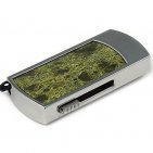 Флешка в металлическом корпусе с камнем змеевик: надежный фиксатор